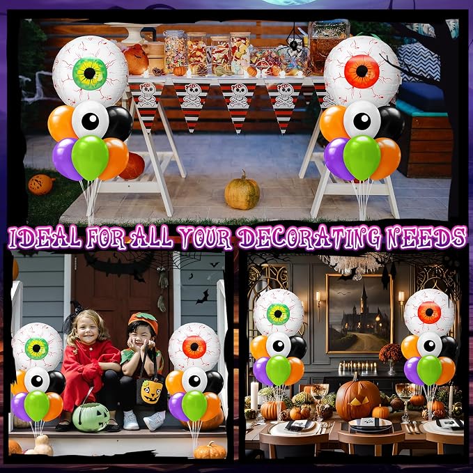 Seematn 2 Set Halloween Balloon Stand Kits Eyeball Balloon Sticks Holder - Image 5