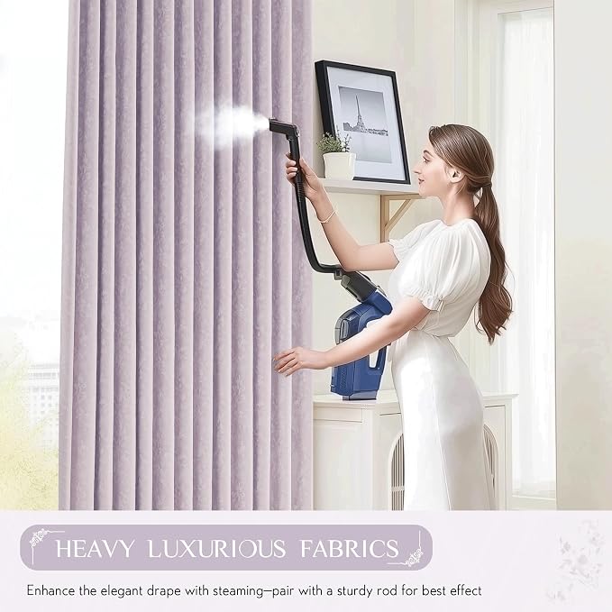 Beauoop Purple Floral Jacquard Blackout Curtains - Image 5