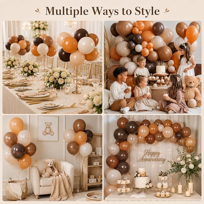 Brown Balloons Set Retro Coffee Khaki Brown Cream Balloons Neutral Mocha Cocoa - Image 8