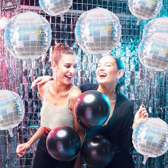 6pcs 22 Inch Iridescent Disco Ball Balloons, Iridescent Big Disco Balloons - Image 8