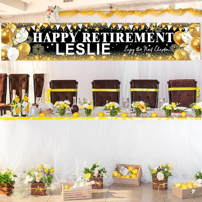 Happy Retirement Banner, Personalized Retire Banner - Image 5