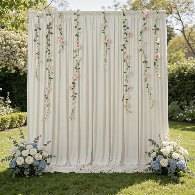 30ftx10ft Wrinkle Free Beige Backdrop Curtains - Image 7