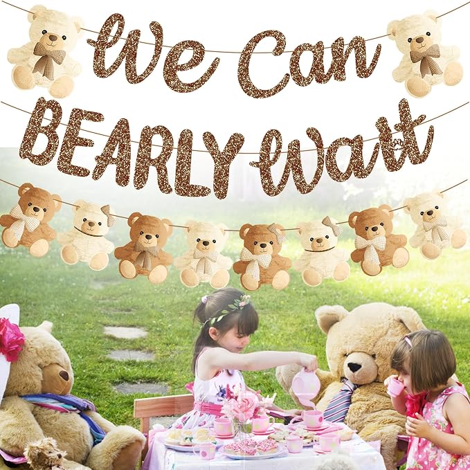 umoni Teddy Bear Banner, We Can Bearly Wait, Baby Shower Decorations, Gender - Image 8
