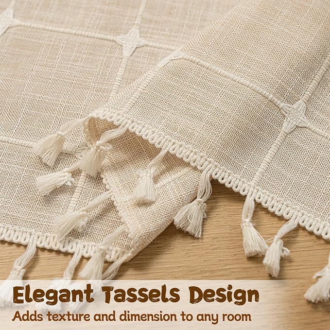 Sutuo Home Boho Door Window Curtains, Bohemian French Country Door Semi - Image 3