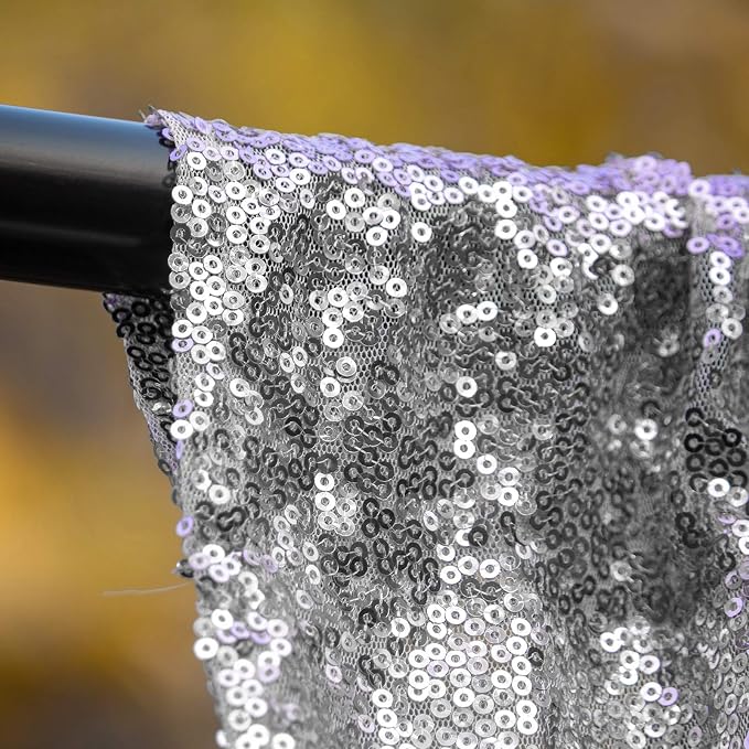 JYFLZQ Silver Sequin Backdrop Curtains - Image 5