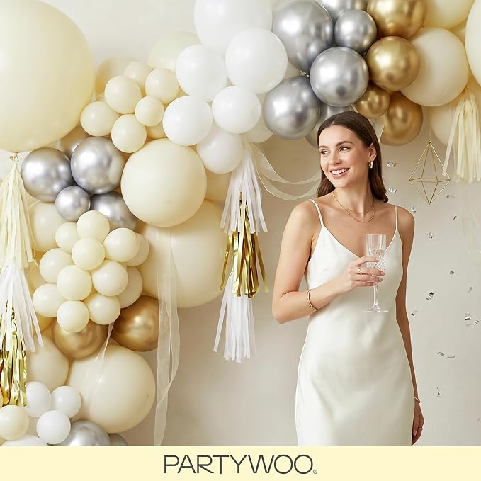 PartyWoo Pastel Yellow Balloons 140pcs Light Pale Yellow Color | 18 12 10 5 - Image 9