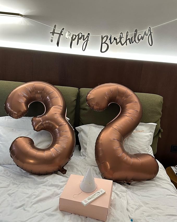 40 Inch Brown Number 8 Balloon Birthday Party Decorations - Image 3