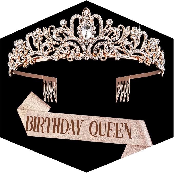 Fesciory Birthday Crown for Women, Adult Fit, Coming of Age Gifts & Halloween by Fesciory