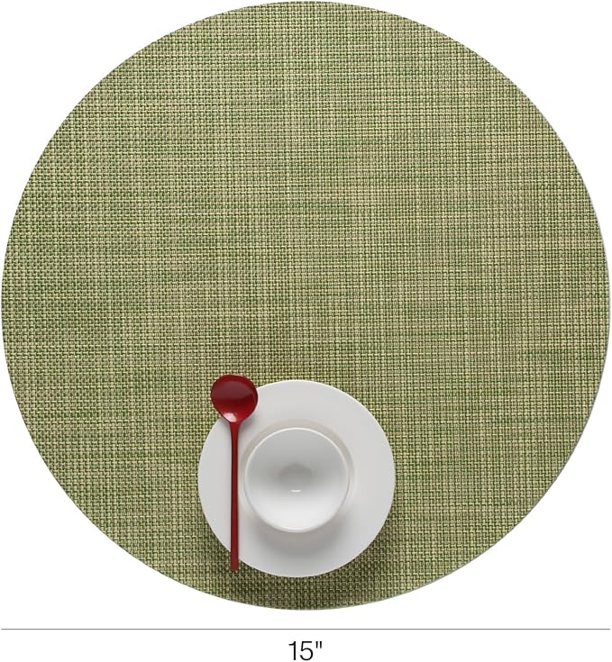 Chilewich Mini Basketweave Placemats, Round Woven Placemats Set of 4 | Reusable - Image 2
