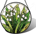 DASTOLL Stained Glass Window Hanging, Lily of the Valley Flower Sun Catchers by DASTOLL