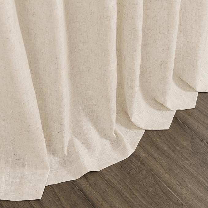 Cream Beige Linen Curtains 80 Inch Length - Image 9