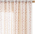 Cathy Linen Floral Curtains for Living Room Privacy Curtains 96 inch Length Set by Lazzzy