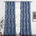 NICETOWN Blackout Curtains for Large Window, Foil Printed Wave Lines Energy by NICETOWN
