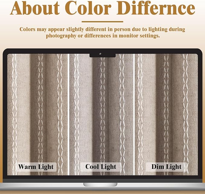 Khaki Brown Boho Blackout Curtains 90 Inch 2 Panels - Image 5