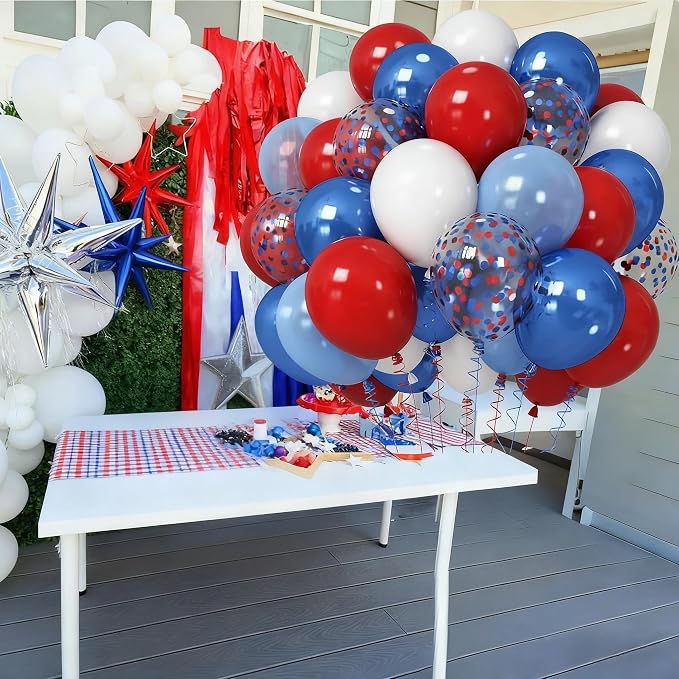 Red White Blue Balloons, Memorial Day Patriotic 250th Anniversary USA Blue Red - Image 5