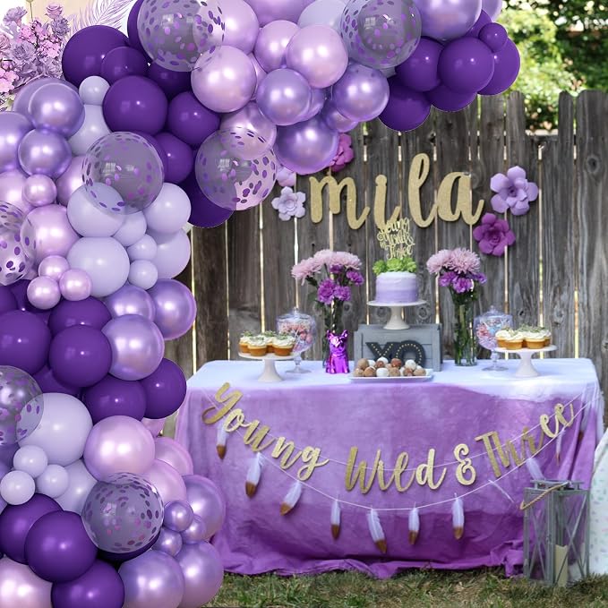 Ouddy Party 129Pcs Dark Purple Balloons Different Sizes 18 12 10 5Inch - Image 5