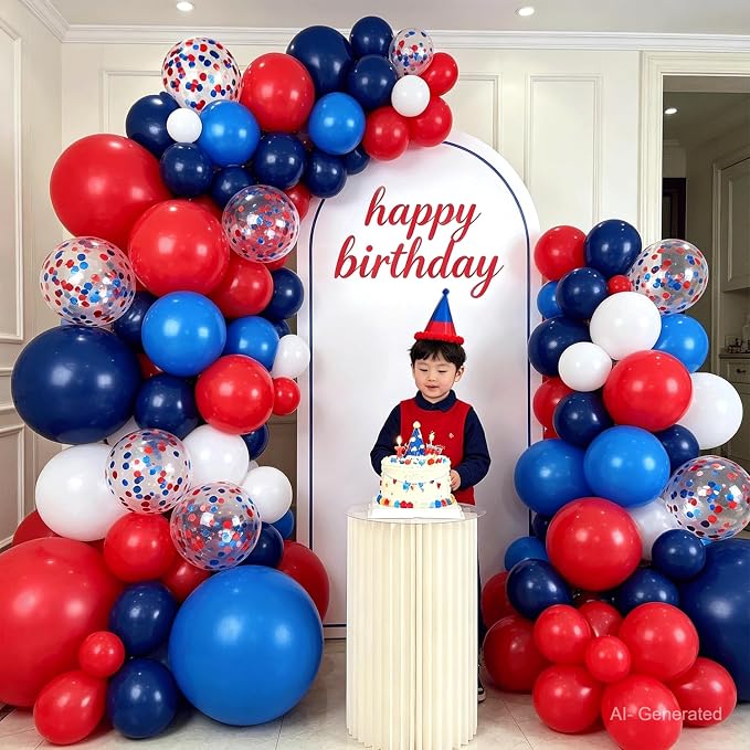 Red Blue White Balloon Arch Kit, Patriotic Decor | Navy Pearl Dark Blue - Image 5