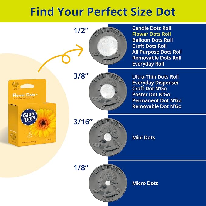 Glue Dots, Flower Dots, Double-Sided, 300 Dots, DIY Fake Flower Bouquets - Image 4