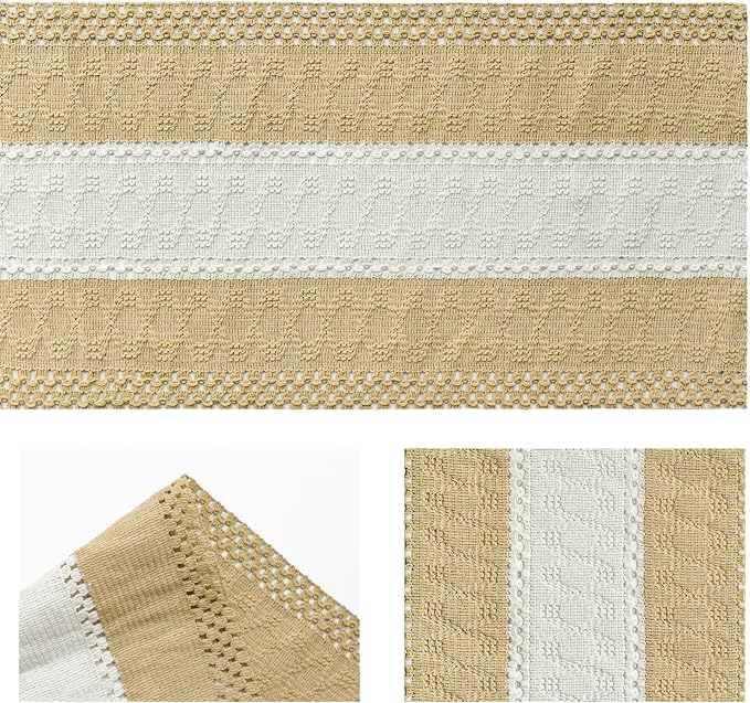 Artoid Mode Burlap Brown Farmhouse Woven Table Runner 12x72 Inch | Seasonal - Image 6