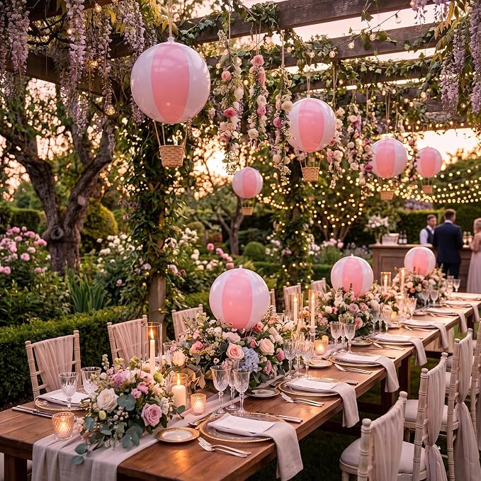 8 Sets Hanging Hot Air Balloon Decoration from Ceiling 12 Inch PVC Lanterns - Image 6