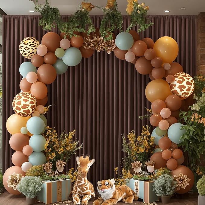 20ft x 10ft Wrinkle Free Brown Backdrop Curtains - Image 5