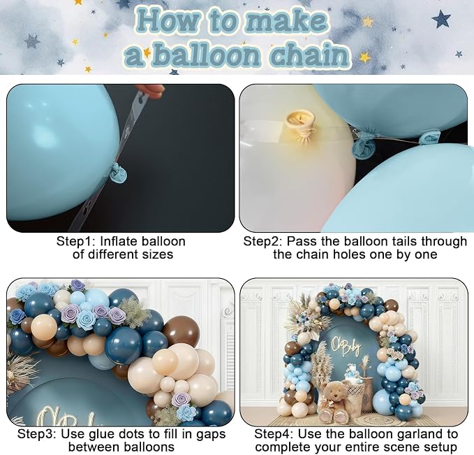 Dusty Blue and Brown Balloon Arch Kit, Bear Baby Shower Decorations - Image 8
