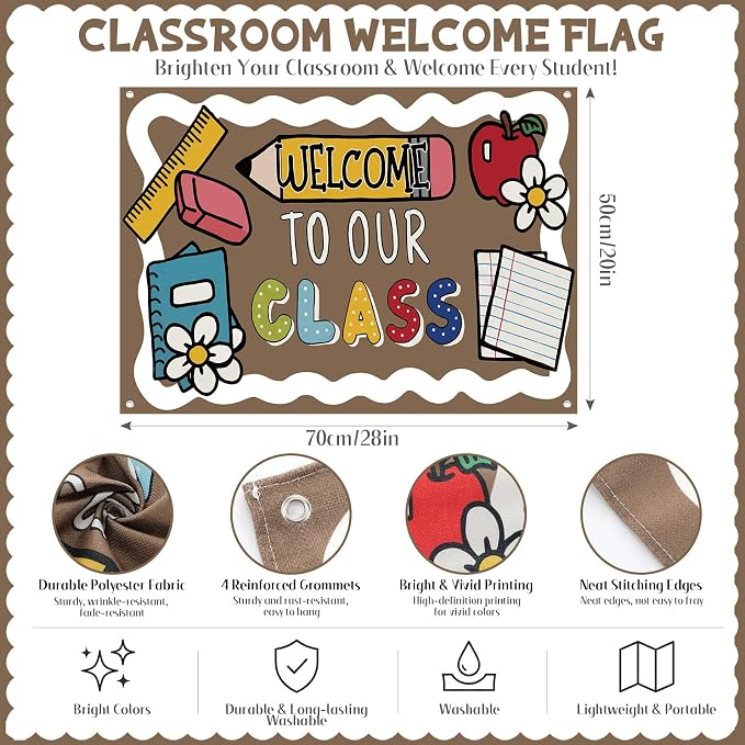 Gilprop Welcome to Our Class Wall Hanging Banner Back to School Decor, Cute - Image 3