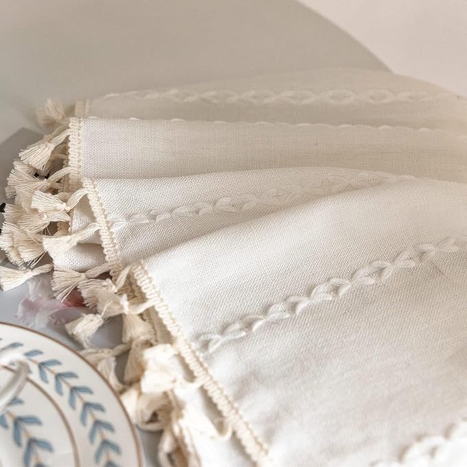 Sutuo Home White Boho Curtains for Bedroom Living Room Nursery, Bohemian 1 - Image 7