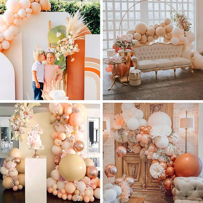 PartyWoo Pastel Orange Balloons 127pcs Light Pale Orange Peach Color | - Image 7