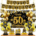 Mxdfafa 50th Black Gold Birthday Decorations Kit by Mxdfafa