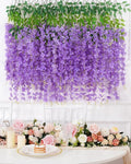 12 Pack Wisteria Hanging Flowers, 3.6 Feet/Pcs Purple Wisteria Artificial by Waipfaru