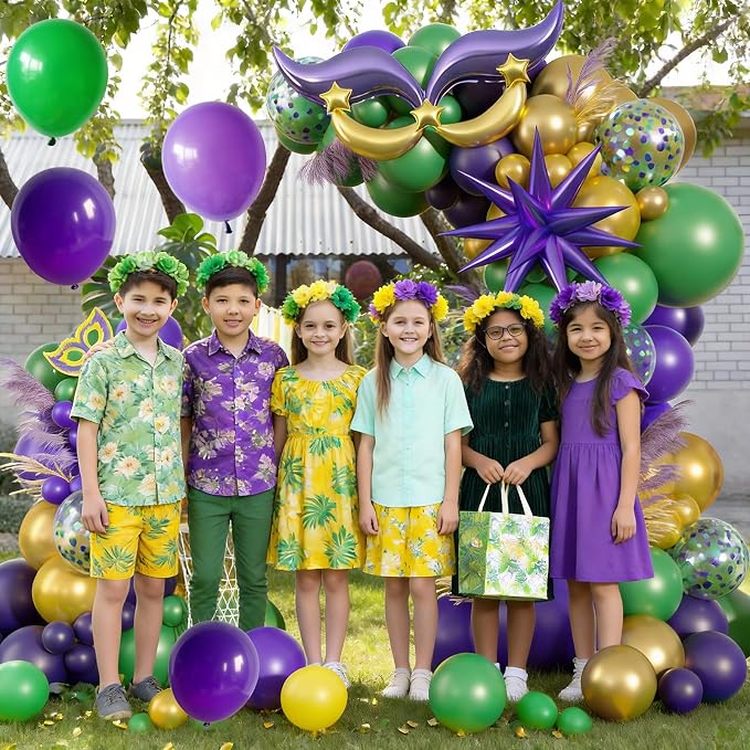 Purple Green Balloon Garland Arch Kit - Image 7