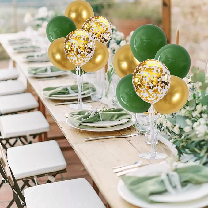 TONIFUL 4 Set Sage Green Gold Balloon Stand Balloon Centerpieces - Image 4