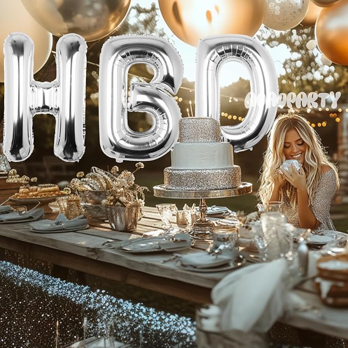 Letter Balloons Silver 40 Inch T Large Big Foil Mylar Balloon | - Image 3