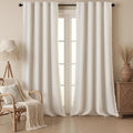 Ivory 100% Boho Blackout Curtains 96 Inch 2 Panels by Unknown