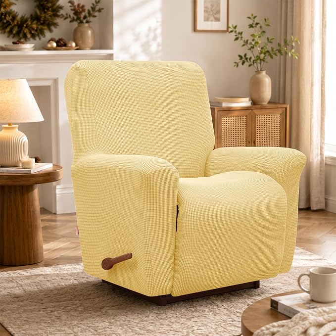 Recliner Chair Covers, 1-Piece Lazy Boy Recliner Covers, Champagne | Washable - Image 6