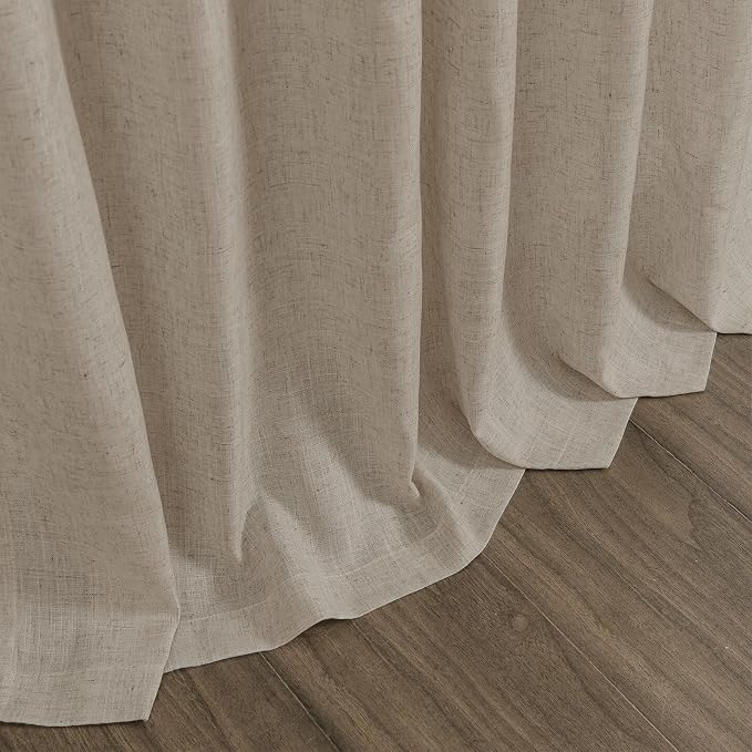 Cobblestone Linen Curtains for Living Room 100 Inches Long Light Filtering Semi - Image 9