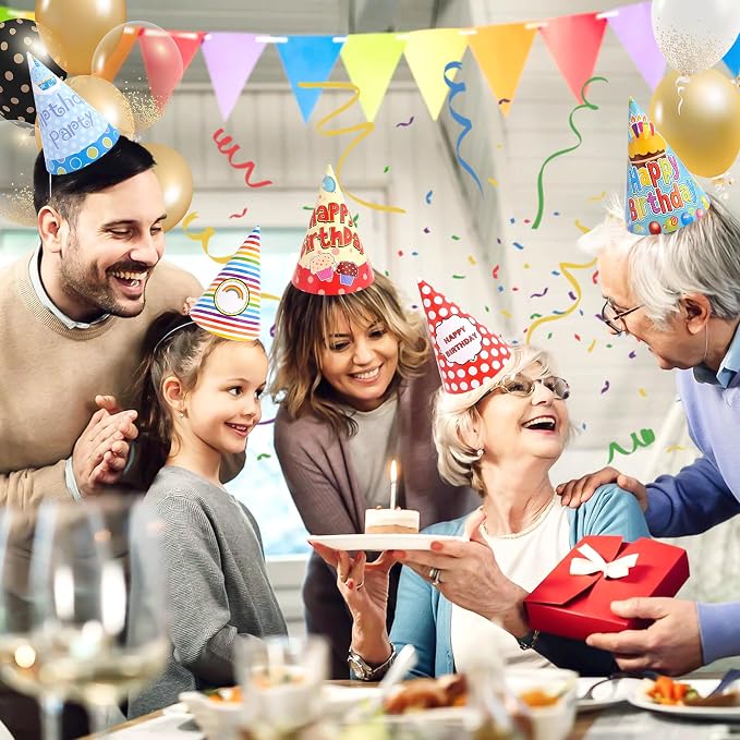 CANREVEL 12 PCS Party Hats for Adults and Kids, Party Headwear | Birthday - Image 4