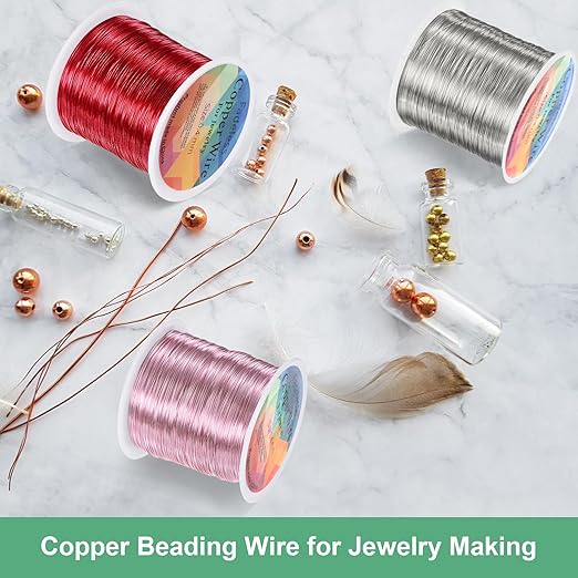 0.2mm Jewelry Wire, 32 Gauge 328FT Craft Wire Copper Beading Wire for Jewelry Making/Planting/Weaving/DIY Crafting, Soft Metal Wires [100M, Bronze Tone]
