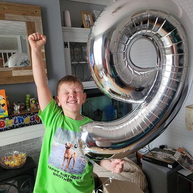 40 Inch Silver Number 0 Balloon Birthday Party Decorations - Image 4