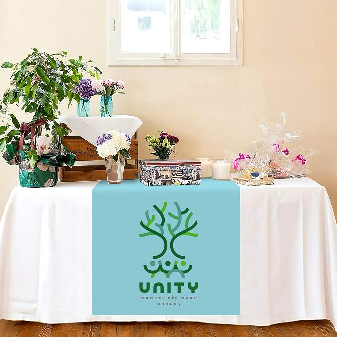 Custom Table Runner with Business Logo 13 in x 72 in, Customzied Banner and - Image 5