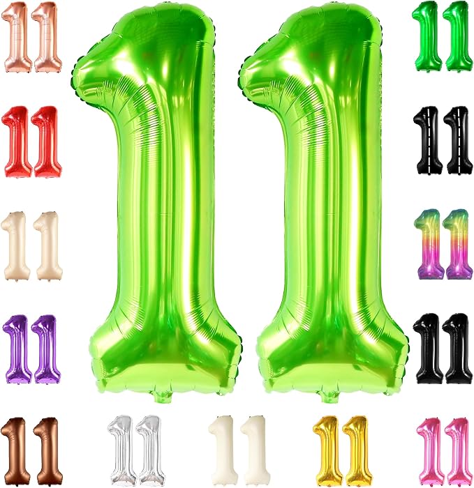 KatchOn Light Green Number 11 Balloon 40 Inch, 11th Birthday Balloon Decor | by KatchOn