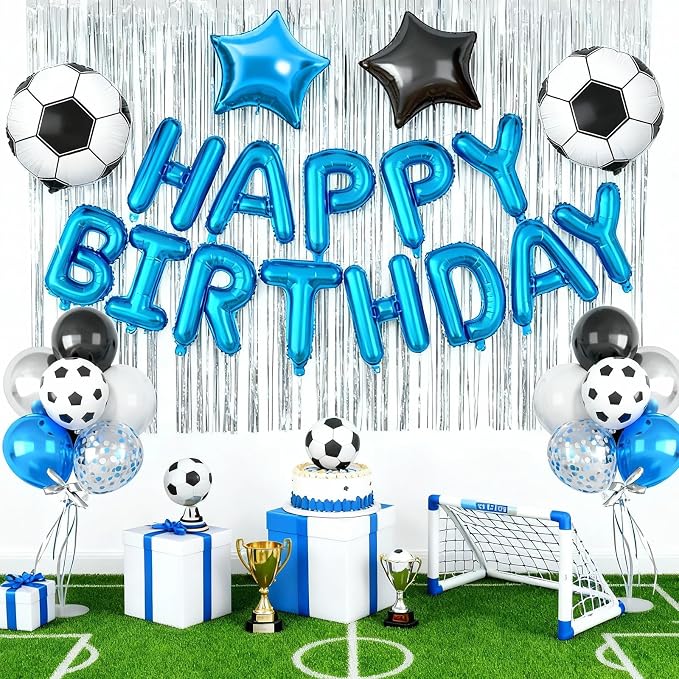 29PC Soccer Happy Birthday Balloon Banner, 16Inch 3D Aluminum Letter Banner Sign - Image 5