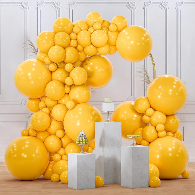 PartyWoo Yellow Mustard Yellow Balloons 100pcs Different Sizes | Balloons by PartyWoo