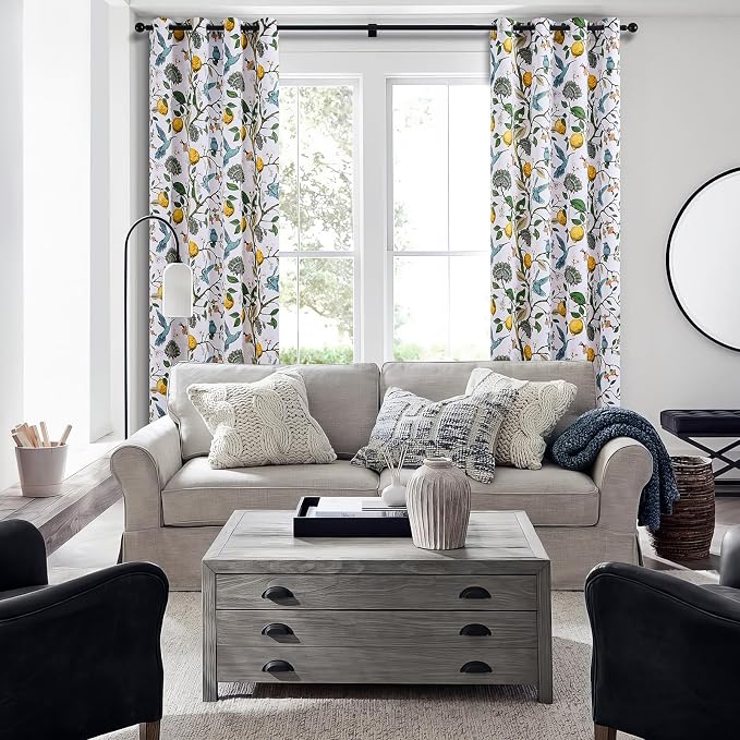 Topfinel Kitchen Curtains 45 Inch Length White Vintage Blackout Curtains - Image 5