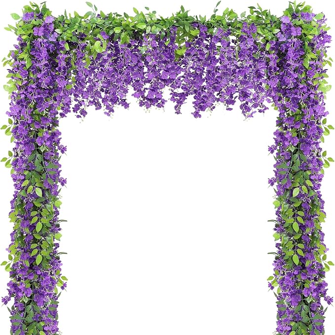 Findosom 5Pcs Total 36FT Wisteria Artificial Flowers Garland by Findosom