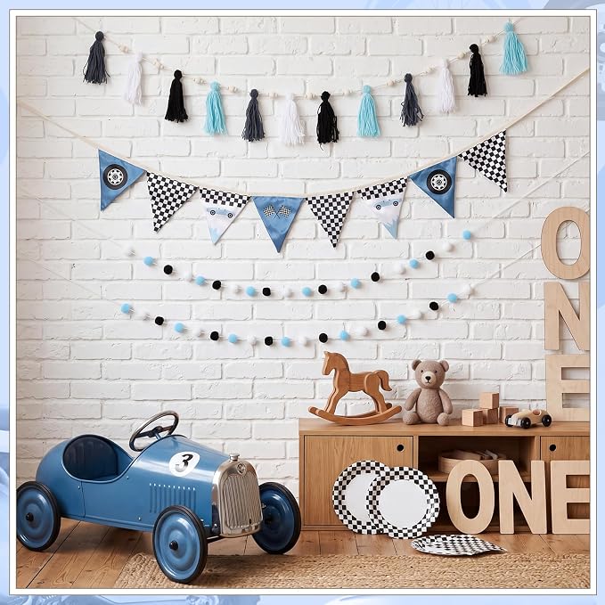 Hahafelt 4 Pcs Baby Shower Party Decoration Kit Pennant Bunting Banner Tassel - Image 6