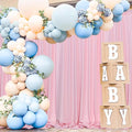 Pink Backdrop Curtain for Parties Baby Shower Pink Photo Curtains by MEETSKY