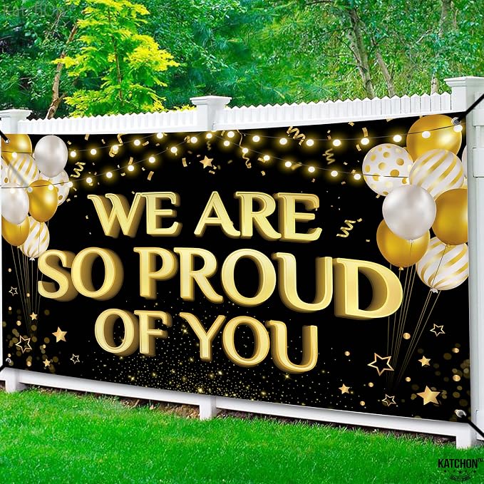 KatchOn We Are So Proud of You Banner 72x44 Inch | Graduation Backdrop - Image 6