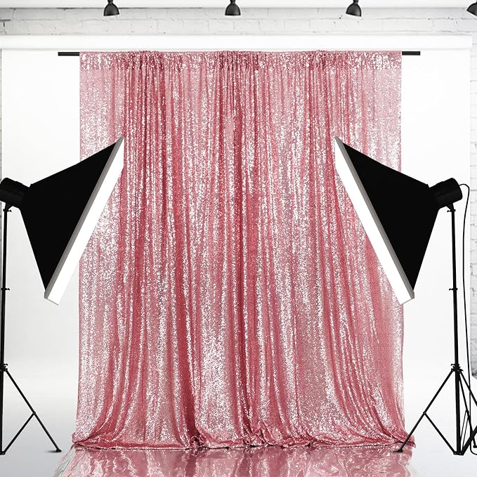 Eternal Beauty Fuchsia Pink 3mm Sequin Backdrop 6x8 Ft - Image 2